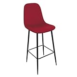 Sgabello da bar in velluto con gambe in metallo