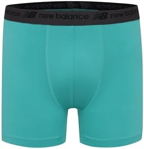 New Balance Boys' 3.5" Underwear, Performance Boxer Briefs (4 Pack), Midnight Violet/Ice/Airy Teal/Black, Medium - 3