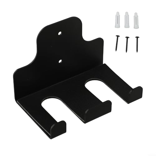 Vidonergy Wall-Mounted Barbell Rack for Heavy-Duty Gym Storage, Thick Steel Construction with Silicone Pads, Black Finish, Compatible with Standard Dumbbells(2 troughs)