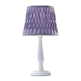 Lámpara de Mesa Tabla de madera muchacha dormitorio de la lámpara lámpara de cabecera tela de la lámpara de la sala dormitorio de la lámpara pequeña tabla Lámpara de Mesa de Noche ( Color : Purple , S