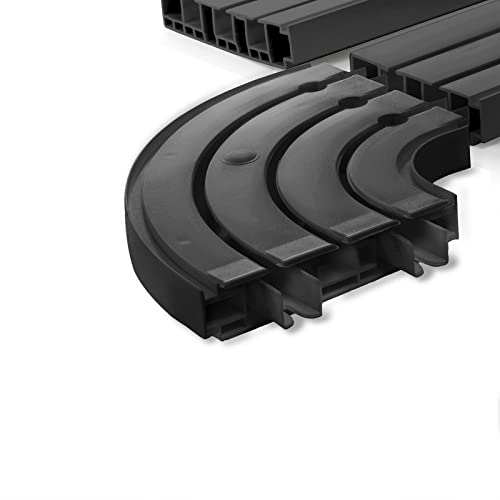 Seiletech.de GARDINENSCHIENEN und Rundbogen Set | 300cm | PVC | 3-läufig | schwarz | inkl. Befestigungsmaterial | 3m (2 x 150cm Verbinder) | Gardinen Schiene Vorhangschienen
