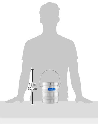Image of Neelam Stainless Steel Size 15 22 Gauge Diamond Milk Pot with Wire Handle, 3650 ml, Silver Finish, Trusted Quality & Elegant Air Tight Storage Container,Ideal for Storing Milk, Perfect for Daily Use