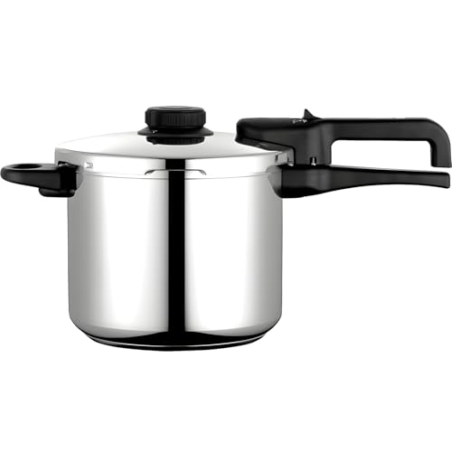 Fagor Dual Xpress Olla a Presión 6 Litros, Inducción, Express Super Rápida, Acero Inox. 18/10, Todo Tipo Cocinas, Fondo Termodifusor, Regulador de Presión, 5 Sistemas Seguridad