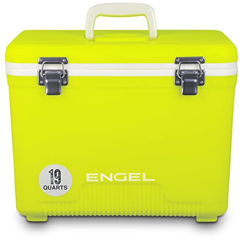 Engel UC19 19qt Leak-Proof, Air Tight, Drybox Cooler and Small Hard Shell Lunchbox for Men and Women in Yellow High-Visibility