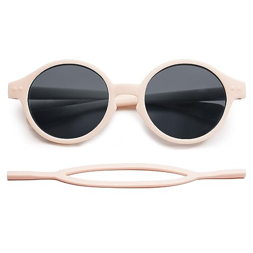 Image of SOJOS Baby Polarized Sunglasses with Strap Round UV400 Protection Toddler Girls Boys Age 0-24 Months SK5613A
