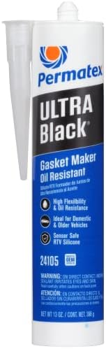 Permatex 24105 Ultra Black Maximum Oil Resistance RTV Silicone Gasket Maker, 13 oz.
