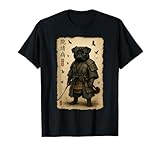 Black Pug Samurai Art Japanese Vintage T-Shirt