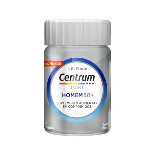 Centrum Homem Select 50 Mais, Multivitamínico Adulto com Vitamina D e Vitamina B12, Memória, Clareza