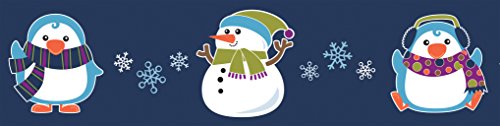 Carson Dellosa Straight Snowman Bulletin Board Borders12-Piece Snowman, Penguin, Snowflake Bulletin Board Border Strips, Homeschool or Classroom Decor (3' x 3