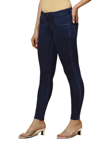 Image of TWGE - Women's Mid Rise Skinny Fit Jeans - Single Button, Stretchable Denim Pants - Ankle Length - Stylish Casual Wear Pack of 1