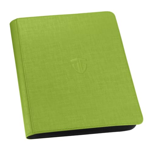 TCGUARD Toploader Binder,Holds 216 Toploaders,9 Pocket Top Loader Binder with Sleeves for 3"x4" Rigid Toploaders Hard Cases,Top loader Binders for TCG, MTG Card Binder, Trading Cards Binder (Green)