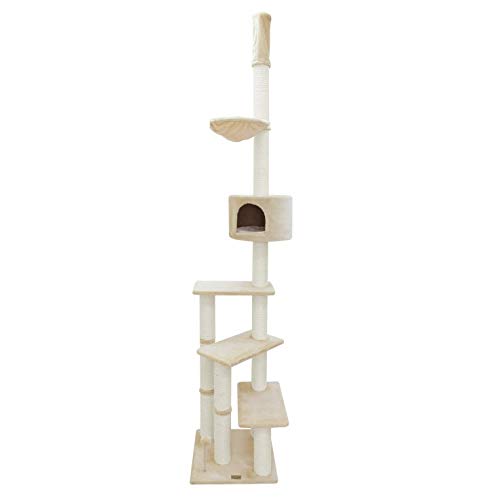 FaunaROCIO CAT POLE BEIGE COLOUR SCRATCH REST AND PLAY TOWER