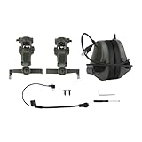 Aymzbd マイク付きヘッドセットイヤーマフ ソフトスポンジ ハンティングヘッドホン 聴覚保護具 ラジオ 建設 狩猟 芝刈り, 緑