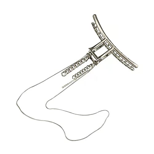 Spinka do włosów metalowy łańcuch Tassl pazury do włosów duży srebrny kolor Barrettes spinki do włosów duże spinki do włosów akcesoria do włosów dla kobiet nakrycia głowy Hairgrip