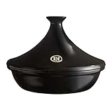 Capacidad: 3,5 litros Emile Henry Tajine, cm 32, Negro, cerámica