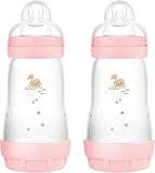 MAM Biberon Easy Start 260 ml (Set da 2), Kit da 2 biberon anticolica per allattamento mis...