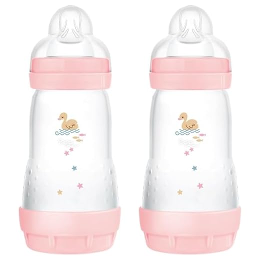 MAM Biberon Easy Start Anticolica, in Set da 2, con Tettarella in Silicone SkinSoftTM, 2+ Mesi, 260 ml, Rosa