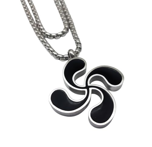 Colgante Lauburu de Acero inoxidable para Hombre o Mujer- 2 tamaños de Lauburu pequeño y Grande de acero inoxidable para collar- amuleto vasco de protección- Símbolo celta de acero (LAUBURU17MM)