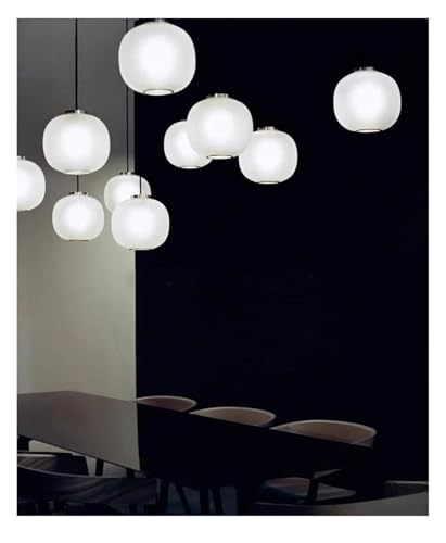 Suspension en verre dépoli LED restaurant lustre moderne blanc chaud D24CM