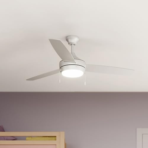 Progress Lighting Nolyn 52" Ceiling Fan with LED Light, Matte White by Progress Lighting - Used condition - Image 2