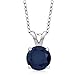 Gem Stone King 925 Sterling Silver Blue Sapphire Women's Pendant Necklace, 1.10 Ct Round Cut, Gemstone Birthstone With 18 Inch Chain