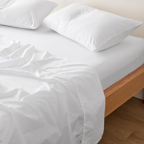 Generic Royal Comfort 600 TC Bed Sheet Set Luxurious 4-Piece Bundle (King/Queen) Includes Flat Sheet, Fitted Sheet, and 2 Pillowcases Hotel Quality Hypoallergenic (King (U.S. Standard)), White