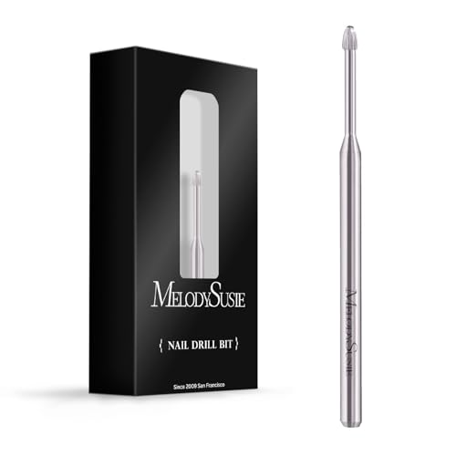 MelodySusie Cuticle Clean Nail Drill Bit 3/32'', Professional Safety Carbide Under Nail Cleaner Nail Bit for Cuticle Dead Skin Nail Prepare, Two Way Rotate, Manicure Nail Salon Supply(Silver, Medium)