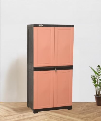 Image of Prima Viva-2 Plastic Storage Cabinet (Medium H 4 Ft x W 2 Ft x D 1.6 Ft) | 4 Compartments Multipurpose Organizer for Home & Office | Strong, Stylish & Spacious Cupboard for Clothes & Essentials