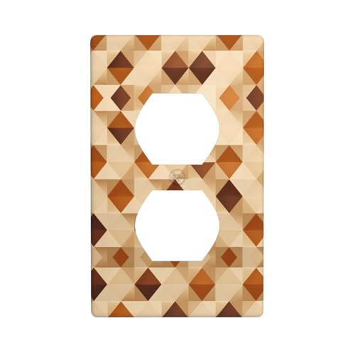 Phayah Placa de pared dúplex con patrón de diamante, tamaño estándar, policarbonato termoplástico, cubiertas de enchufe dobles