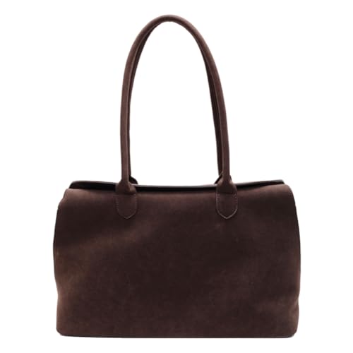 Fiorky Sac à main rétro pour femmes et hommes avec poche intérieure, sac à poignée supérieure en daim, sac fourre-tout tendance, sac de travail, sac de