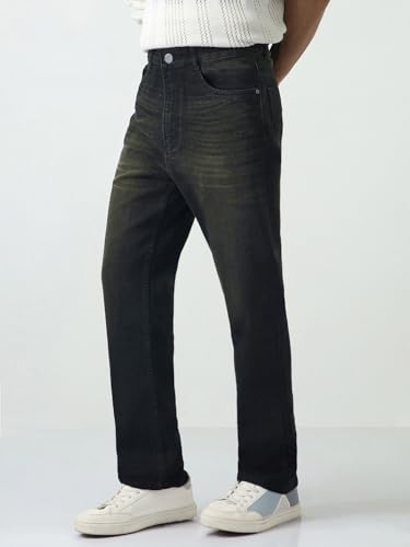 Image of Urbano Fashion Men's Straight Fit Heavy Washed Jeans Stretchable