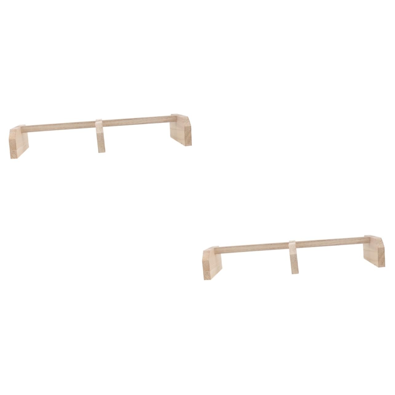 BESPORTBLE 2piezas Perch De Madera para Aves y Soporte Estable para Barra De Descanso para Aves Medianas y De Instalar y Usar