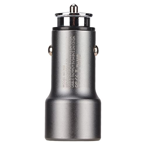 Carregador USB C para carro, tomada de carregamento rápido de porta dupla de 12 V 24 V para iOS 13,