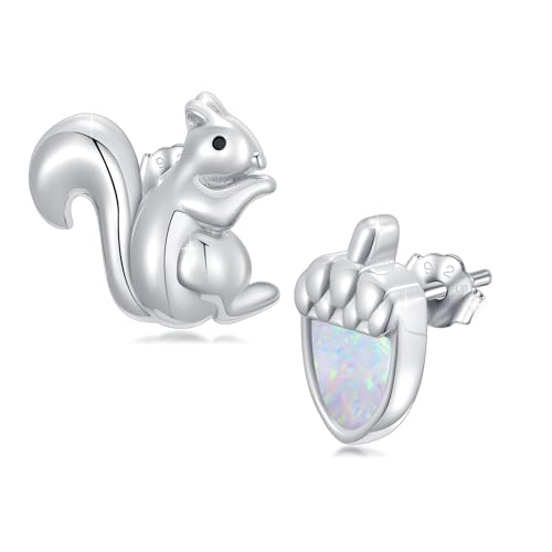 Boucles d'oreilles écureuil OHAYOO en argent sterling 925 au polissage haute joaillerie