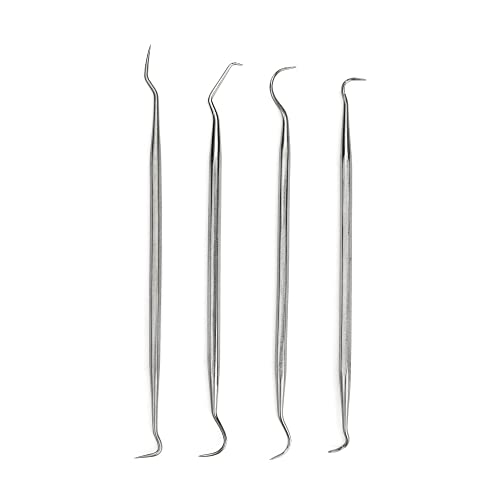 ENKAY - Dental Pick Set, 4 Pieces, Stainless Steel Picks 4 Pack for Hobby Tools Crafts Modeling Sculpting