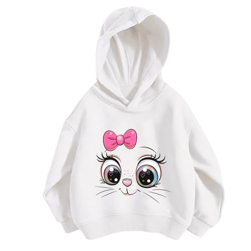 Ropa Adolescentes Niñas Tendencia Niñas Impresión Casual Personalidad Sudadera con Capucha Sudadera con Capucha Sin Bolsillo Adecuado Para Adolescentes Tops Mameluco Niño 56, Blanco, 8-9 años