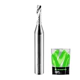 SHARPRO O Flute Upcut Spiral Router Bit 1/4 Inch Shank 1/8 Inch Cutting Dia. Carbide Single Flute CNC Router Bit, Ideal for Aluminum, Plastic, Acrylic, Wood, MDF and PVC