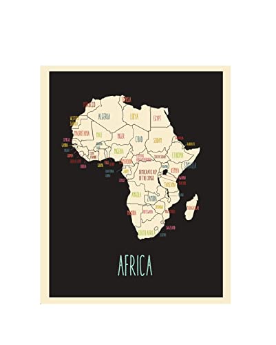 Africa Wall Map Poster (11" X 14") Black And Off White - Detailed Map Of Africa With All African Countries - Modern Africa Travel Map Wall Decor For Home, Bedroom, Classroom Or Office #TOP14