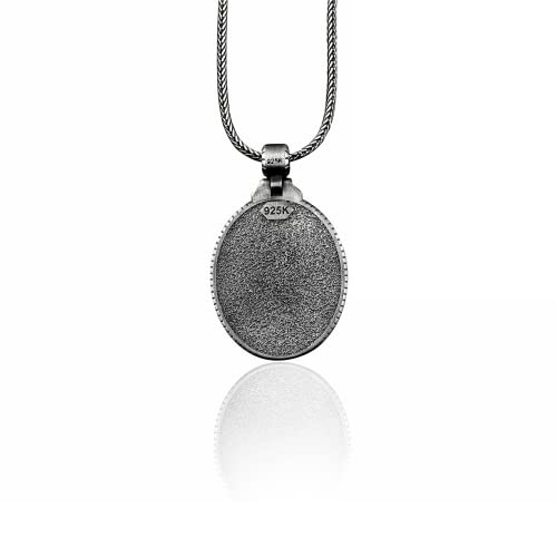 Collar de Plata Virgen María Colgante Sagrado Corazón Collar de Plata Virgen María Colgante Sagrado Corazón