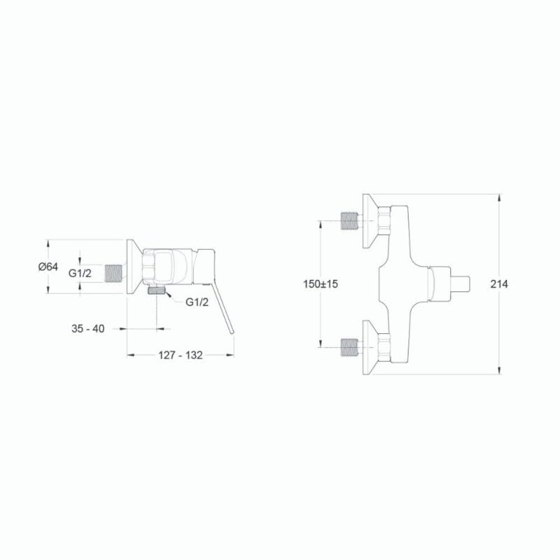 JACOB DELAFON Eo Shower Mixer Chrome, Silver - Image 2
