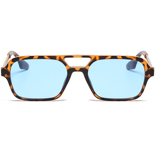 Trendy Retro Vintage 70s Square Flat Aviator Sunglasses for Women Men Rectangle Small Shades Narrow Sunnies Cool Cute Fashion4