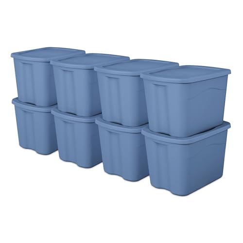 Image of 18-Gallon Plastic Storage Bins with Snap-on Lids - 8-Pack, Home Organization Essential