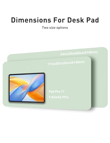 Image of Aothia Faux Leather Desk Mat - Non-Slip PU Leather Desk Blotter, Waterproof Writing Surface, Large Desk Pad for Office & Home (Aqua, 55 inch x 24 inch)