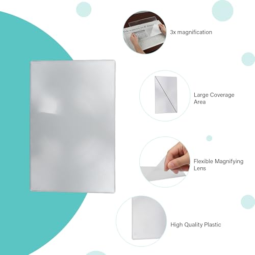 Image of oddpod Big Size A3 Fresnel Lens & Flexible Plastic 3X Magnifying Sheet /Full Page Oversized Magnifier - Large Fresnel Glass.