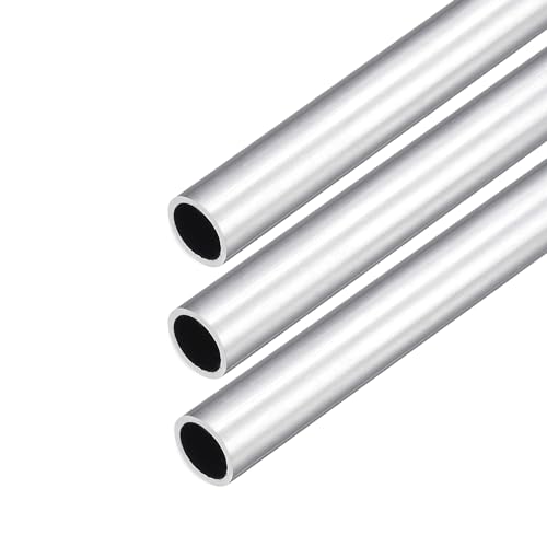 DMiotech 3Pack (10mm OD x 8mm ID) 6063 Aluminum Round Tube 300mm Length Industry Metal Tubing for Machinery Frame Construction DIY Projects