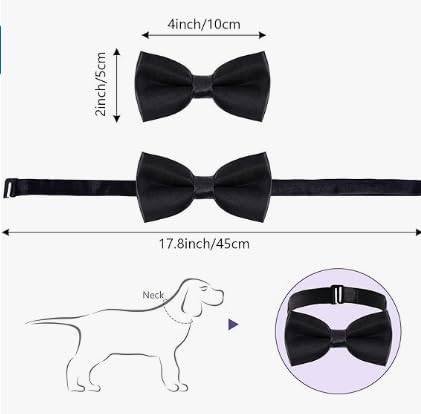 Hundehalsband Fliege für Hunde Fliege Samtige Halsband Hund Für Hochzeiten Geburtstage Festliche (Schwarz)