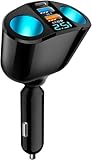 USB C Auto Ladegerät Zigarettenanzünder Verteiler, 120W QC3.0 PD 12V/24V Kfz-Handyladegeräte...