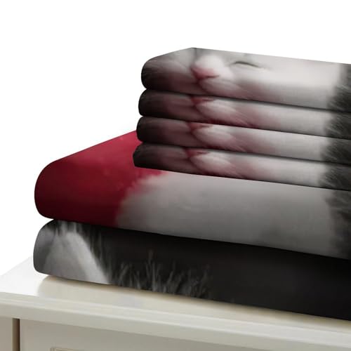 Parure de lit chatons 3D en microfibre 200x200 cm pour chambre enfant - 7