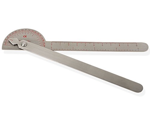 Gima - 180°-Robinson Goniometer, aus rostfreiem Edelstahl, in cm und Zoll, 17,5 cm 7\