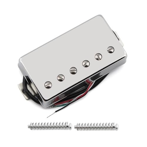 FLEOR Alnico 5 Guitar Humbucker Pickup 4-Wires 14-15K Bridge Pickup Chrome Fit LP Guitar Part